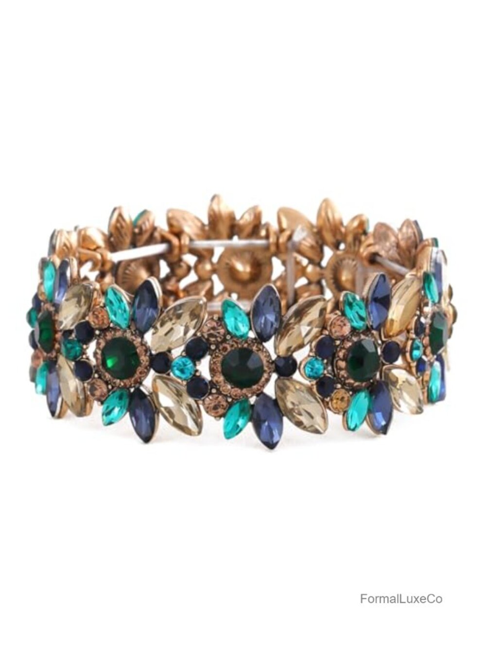 Vintage Rhinestone Stretch Bangle Bracelet Alloy Jewelry Women